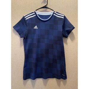 Adidas Shirt Women's Medium Blue and Black Climalite